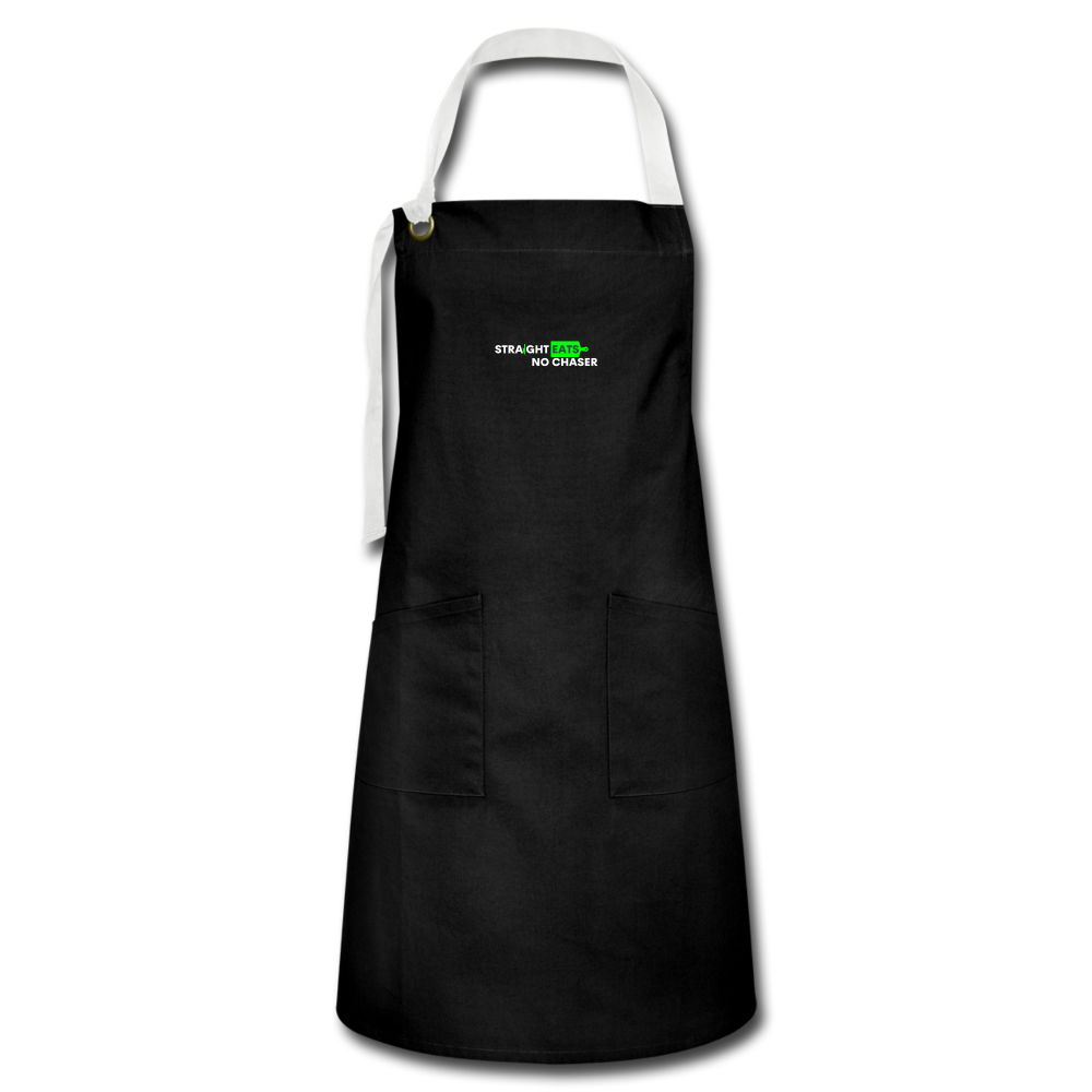 "Straight Eats. No Chaser." Artisan Apron - black/white